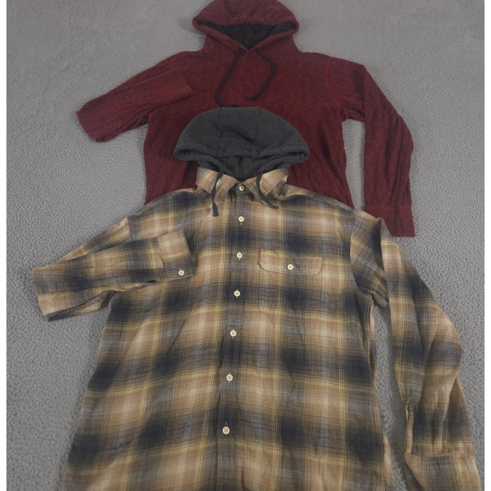 LOT OF 2 American Eagle Hoodie Mens Large Multi Plaid Super Soft Legend Shacket